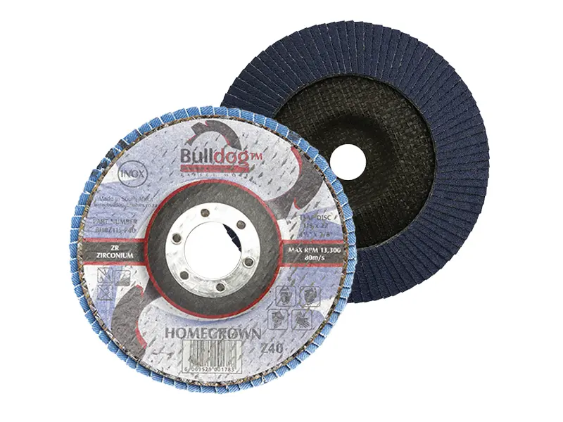 Homegrown Zirconia Flap Disc, Angled - Bulldog Abrasives