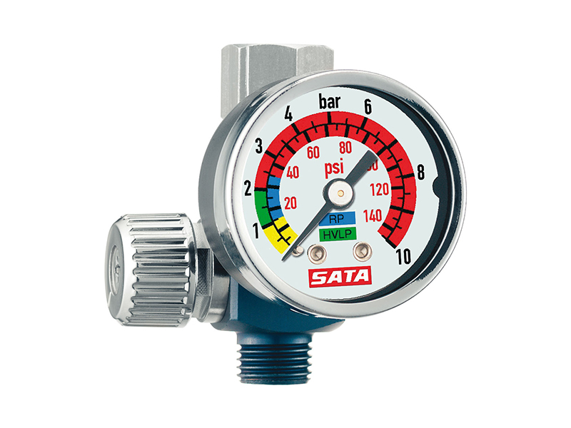 SATA® air micrometer with guage, 1/4" male thread and G 1/4" female thread