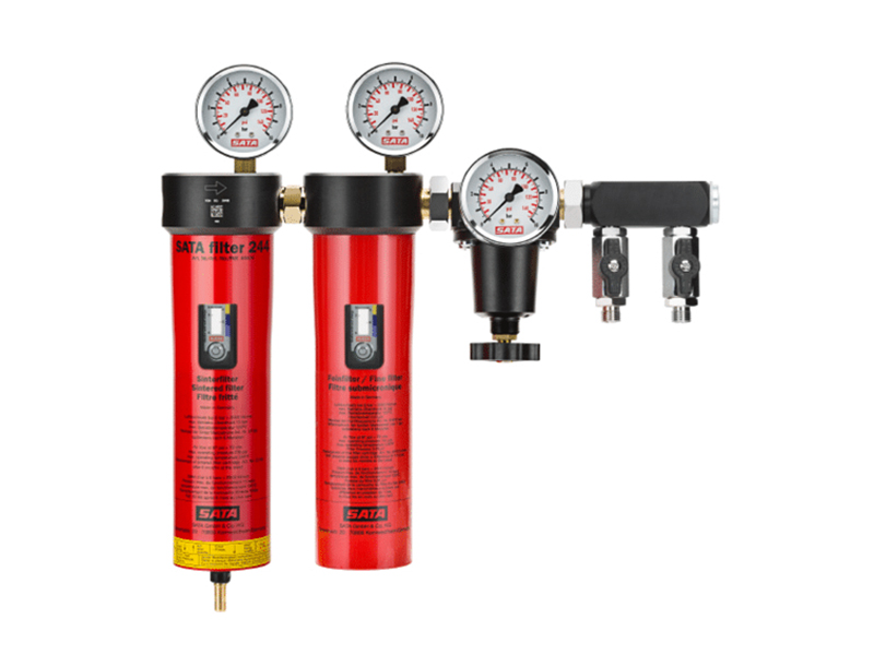 SATA® filter 244 double-stage, sintered filter/fine filter, pressure regulator, outlet module
