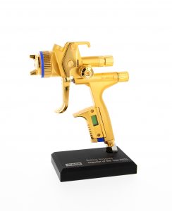 A golden SATAjet X5500 trophy award