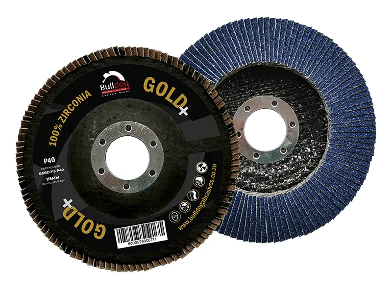 Gold+ (Plus) Zirconia Flap Disc, Angled - Bulldog Abrasives