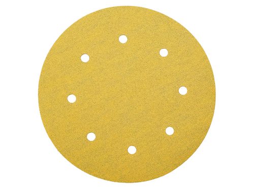Gold Sanding Discs, Grip, 8 Holes, 125mm