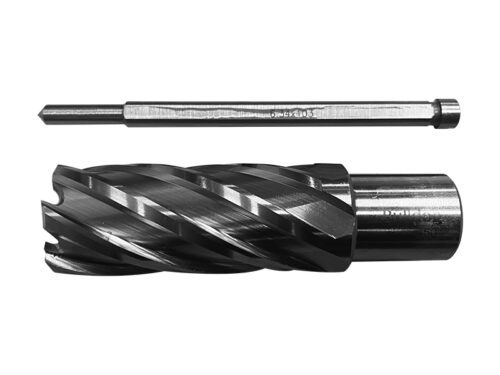 HSS annular broach cutter with pilot pin outside Weldon shank